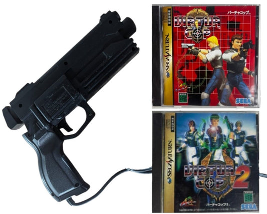 SEGA Saturn - Virtua COP Gun + Virtua Cop 1-2 game - Peripheral (Japan)