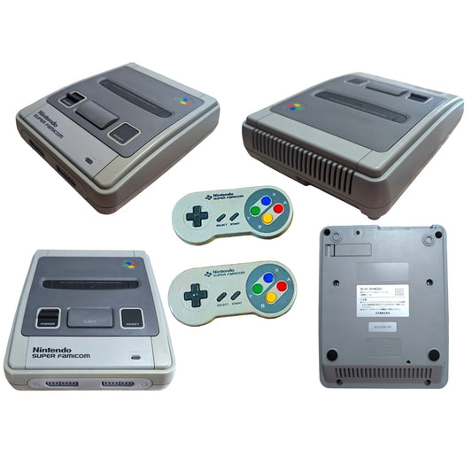 Super Famicom SHVC-001 and x2 Controllers - Sfc Nintendo Japan Original NTSC-J Edition