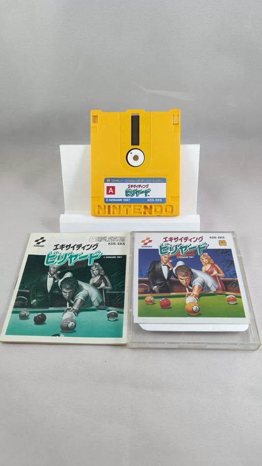 FAMICOM DISK - Exciting Billiard (game+case+KIOSK instruction) Nintendo – JAPAN
