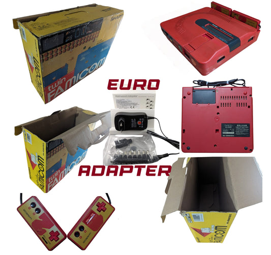 Sharp Famicom TWIN An500R (NEW Belt-Serviced) Outer Box Bad (Only Japan Edition)