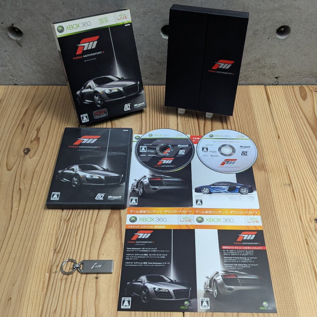 Complete In Box Xbox 360 Forza Motorsport 3 Collector Edition with Play Disc, Install Disc, Manual and Metal Keychain