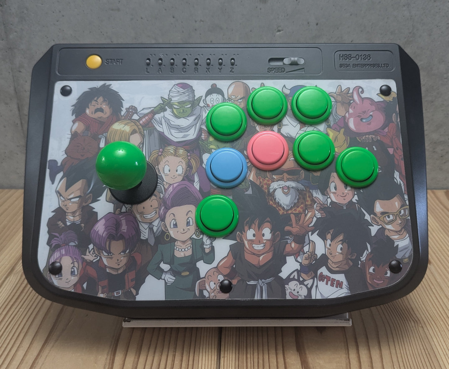 SEGA SATURN - HSS-0136 Virtua Stick BLACK-MATE Joystick - Dragon Ball panel (Japan)