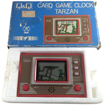 Q&Q Card Game Clock - Tarzan Boxed. Unit very good condition (QQ,Q & Q)