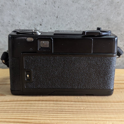 Yashica Auto Focus rear view showing closed film door and viewfinder window