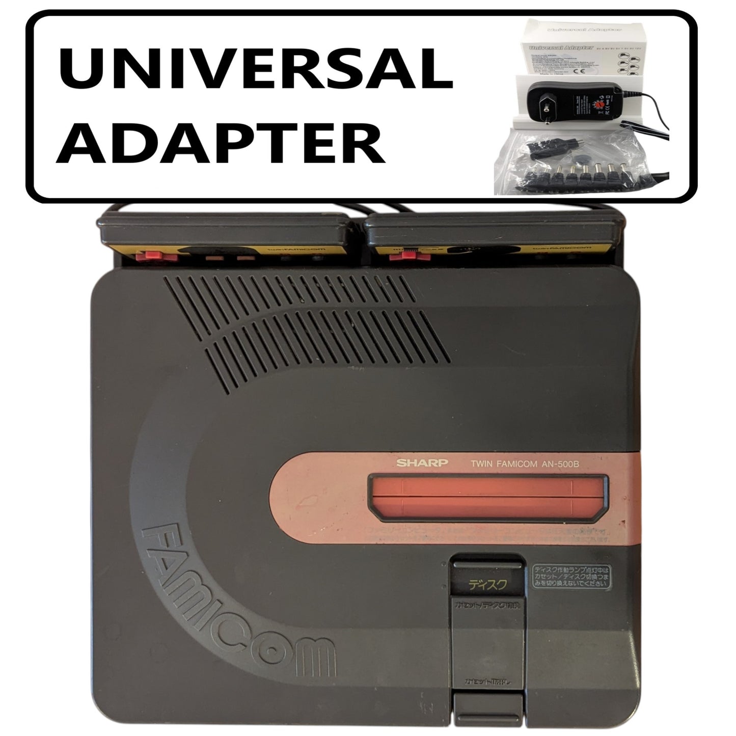 Sharp Famicom Twin Black AN500B 798168 - New Belt/Serviced/AC Adapter (Only Japan Edition) (D)