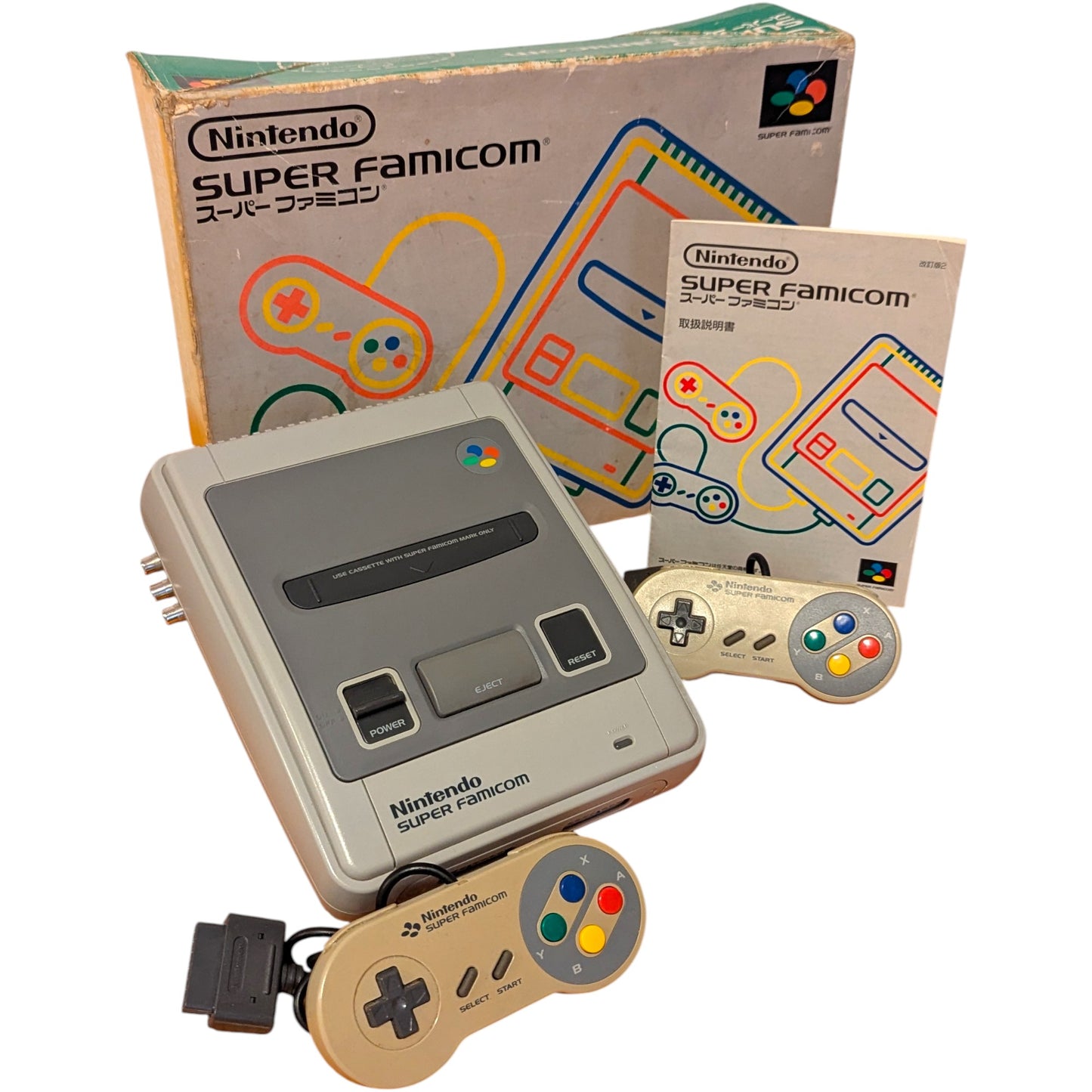 Super Famicom Shvc-001 (Boxed) S18546230 AV Modded - Sfc Nintendo Japan Original Ntsc-J Edition