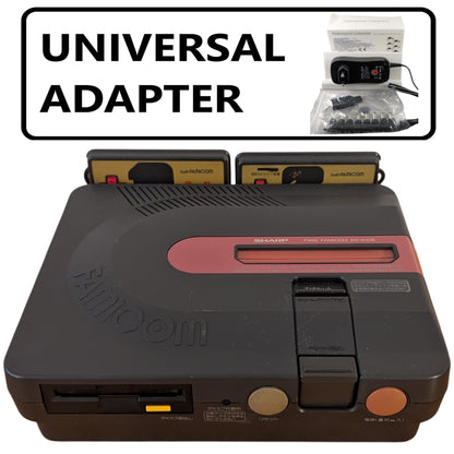 Sharp Famicom Twin Black AN500B 424300 - New Belt/Serviced/AC Adapter (Only Japan Edition) (A))