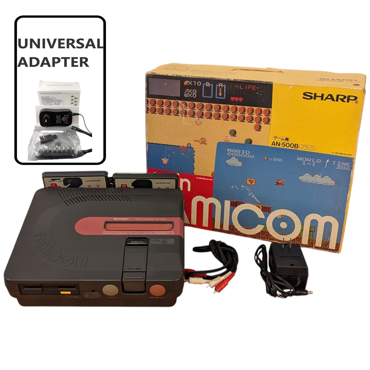 Sharp Famicom TWIN AN-500B 396202 (Boxed-NEW Belt-Serviced) Only Japan Edition