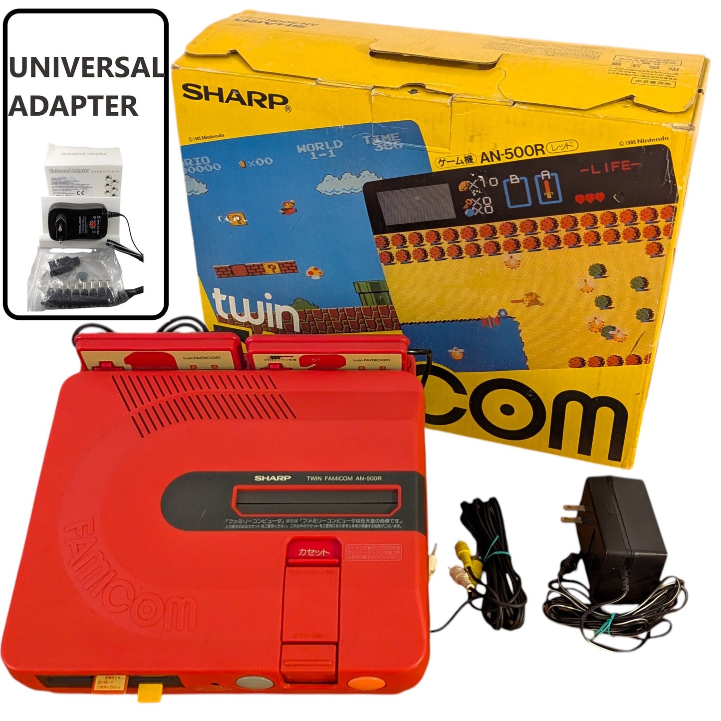 Sharp Famicom TWIN AN-500R 396202 (Boxed-New Belt-Serviced) (Only Japan Edition)