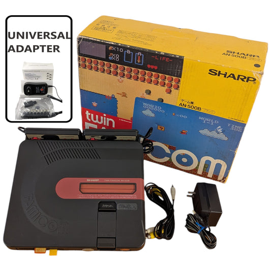 Sharp Famicom TWIN AN-500B 599401 (Boxed-NEW Belt-Serviced) Only Japan Edition