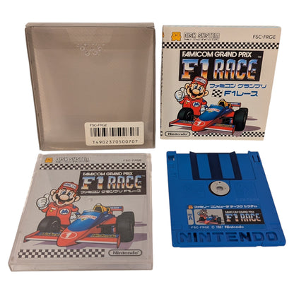 DISCO FAMICOM - F1 Race - Grand Prix - Carátula de MARIO (juego+estuche+instrucciones) Nintendo – JAPÓN