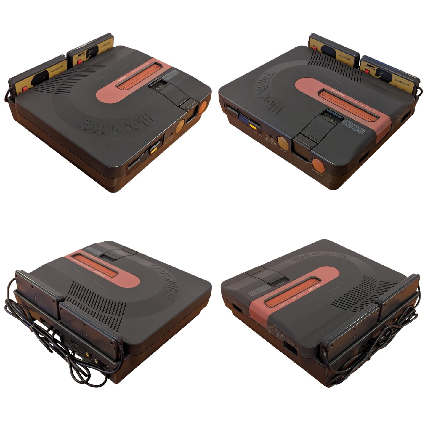 Sharp Famicom Twin Black AN500B - New Belt/Serviced/AC Adapter (Only Japan Edition) (C)