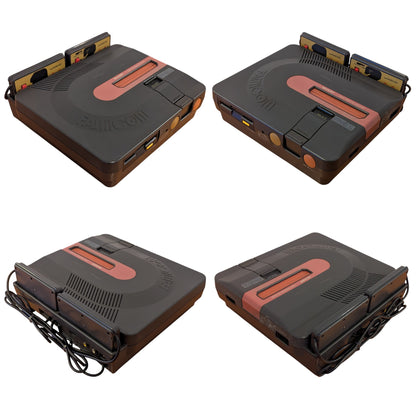 Sharp Famicom Twin Black AN500B - New Belt/Serviced/AC Adapter (Only Japan Edition) (C)