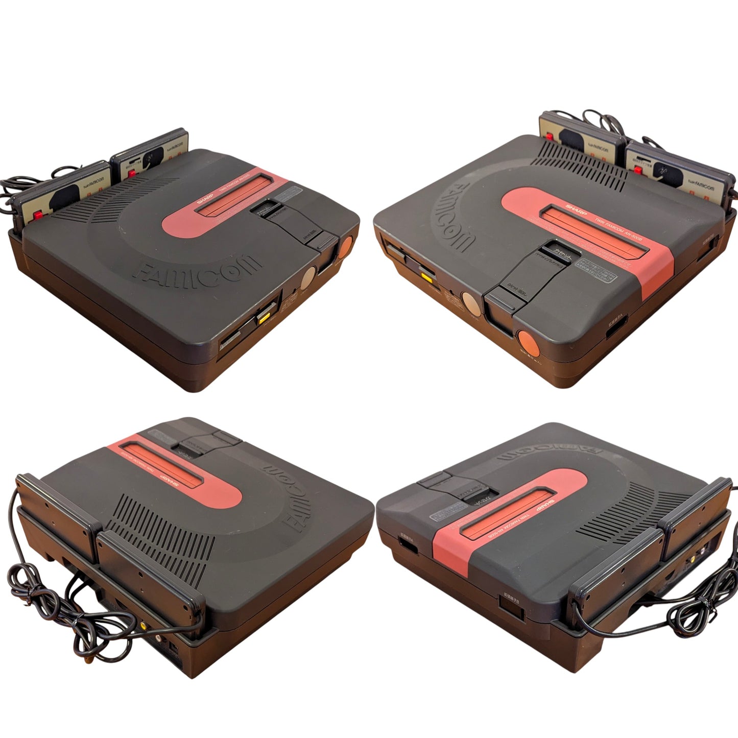 Sharp Famicom Twin Black AN500B - New Belt/Serviced/AC Adapter (Only Japan Edition) (B)