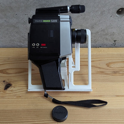 Fujica Single-8 Sound P300 left side profile with audio jacks EAR MIC and BATT CHECK