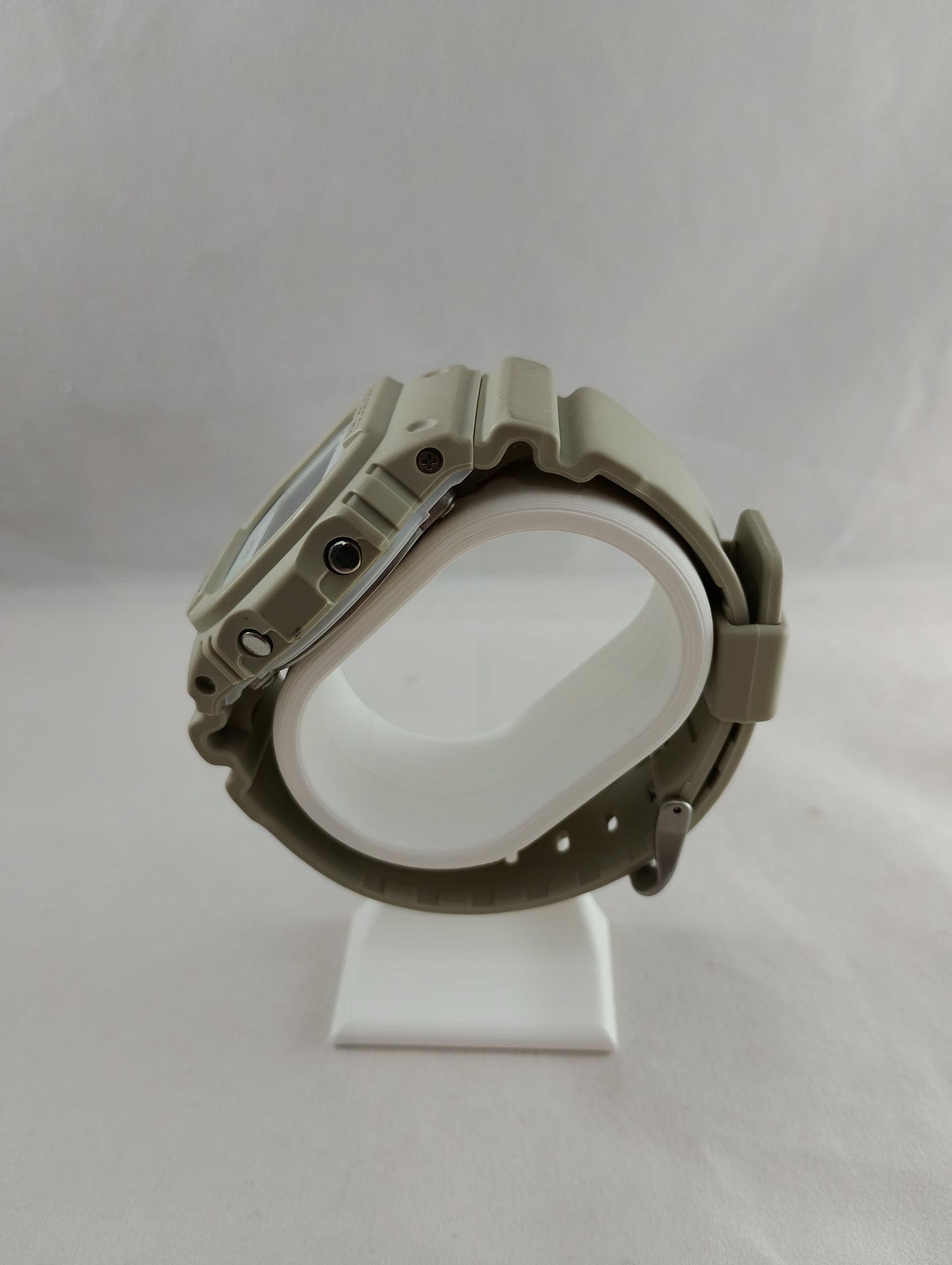 Casio G-Shock DW-5600M-8 Military Color Series - Matte Gray & White Square