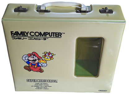 FAMICOM UNIT + MARIO PEARLY CREAM VINYL CASE  (TESTED - working) NINTENDO (JAPAN)