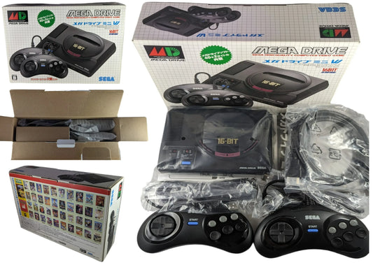SEGA Megadrive Mini W - 42 Integrated GAMES (2 Controllers) Like-New
