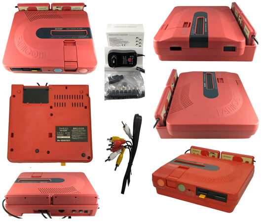 Sharp Famicom TWIN Red AN500R (AC EURO+AV) NEW Belt- Serviced (Only Japan Edition)
