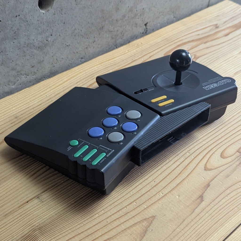 Capcom CPS Fighter Arcade Stick Rear Perspective Showing Cable Housing Dock