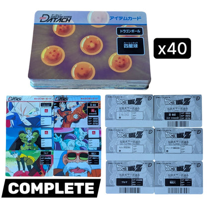 Complete 40 Barcode Cards Deck Bandai Datach Dragon Ball Z Goku Trunks Cell Frieza Bulma Roshi