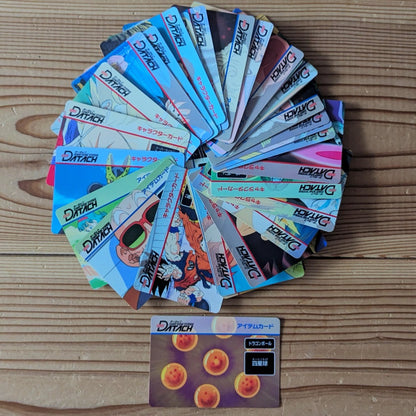 Fanned Deck of all 40 Original Barcode Battler Cards Datach Dragon Ball Z