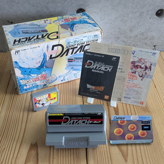 Bandai Datach Joint ROM System Famicom Dragon Ball Z Gekitou Tenkaichi Budokai Complete Boxed CIB with Cards Manual