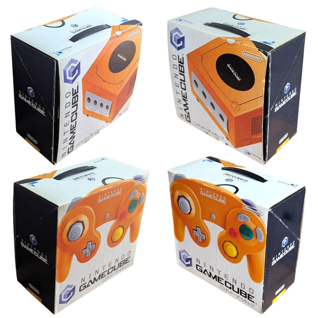 Nintendo GameCube Spice Orange Original Packaging Box 4 Angles with Handle