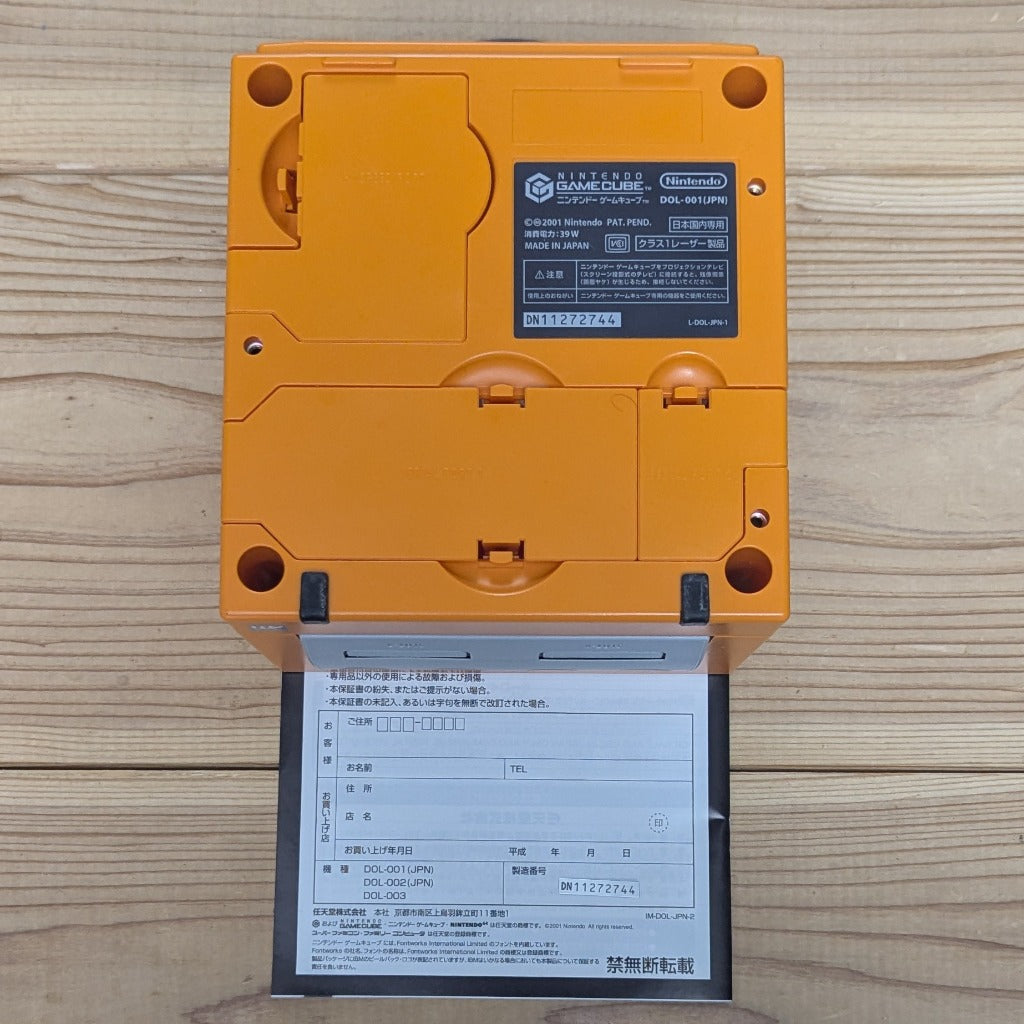GC- Nintendo GameCube Console DOL-001 Spice Orange Box Set (CIB Matching Serial) + Controller + AC + AV + Manual
