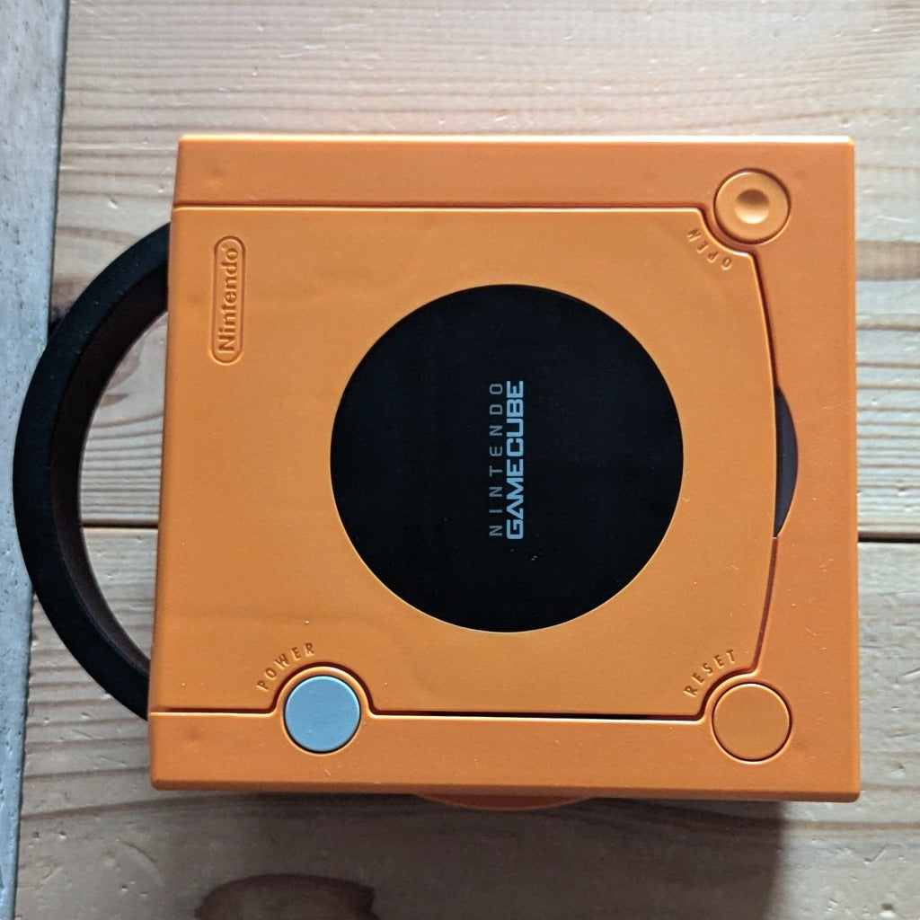 GC- Nintendo GameCube Console DOL-001 Spice Orange Box Set (CIB Matching Serial) + Controller + AC + AV + Manual