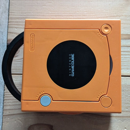 GC- Nintendo GameCube Console DOL-001 Spice Orange Box Set (CIB Matching Serial) + Controller + AC + AV + Manual