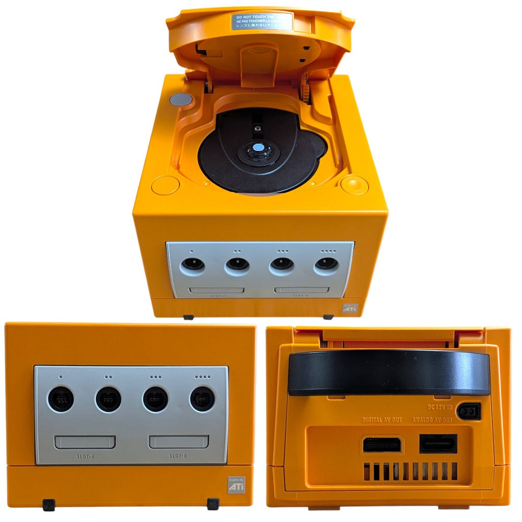 GC- Nintendo GameCube Console DOL-001 Spice Orange Box Set (CIB Matching Serial) + Controller + AC + AV + Manual