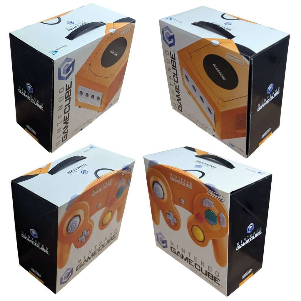 GC- Nintendo GameCube Console DOL-001 Spice Orange Box Set (CIB Matching Serial) + Controller + AC + AV + Manual
