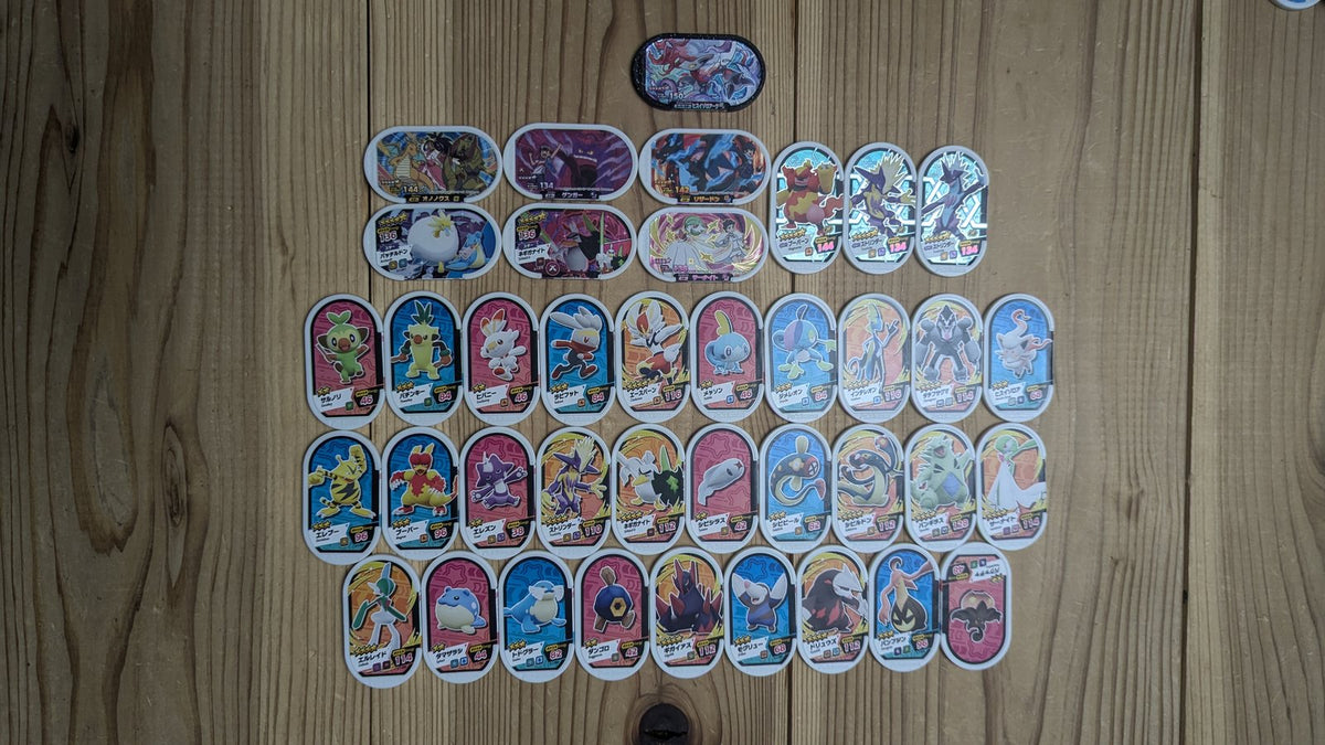 Pokemon Mezasta Arcade Tags Lot x39 - Pink Hexagonal Series (Takara Tomy Japan) - Photo 4
