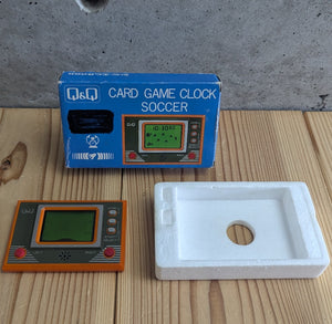 Q&Q Card Game Clock Soccer Model CG-002 Complete Boxed with Polystyrene Tray