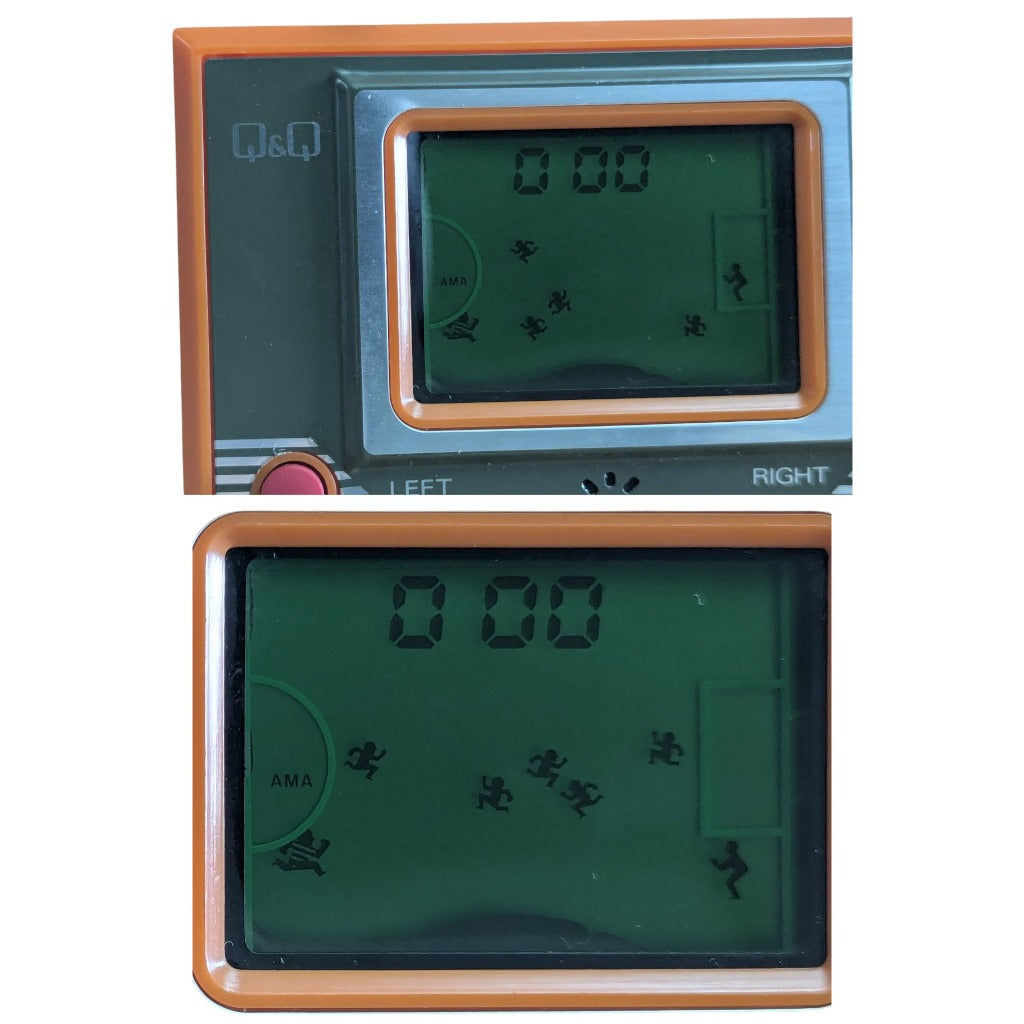 Q&Q Soccer LCD Screen Active Gameplay Score Display 0 00 and Players