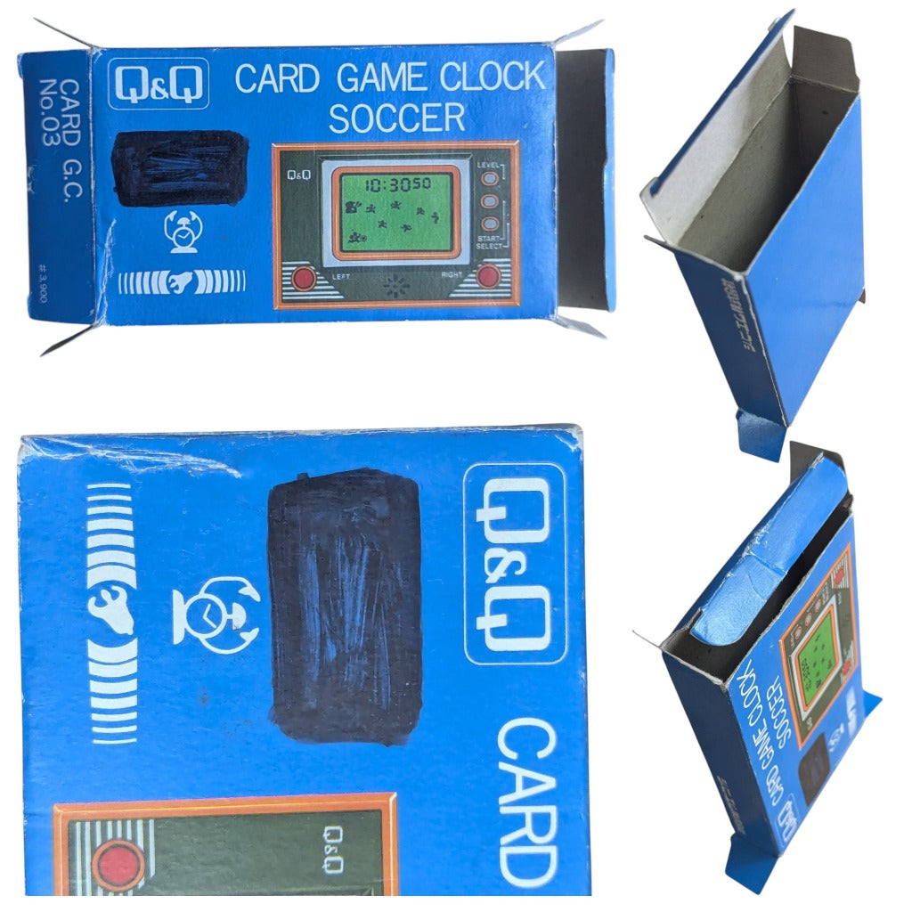 Q&Q Soccer Packaging Box Condition Details Flaps and Front Marker Area