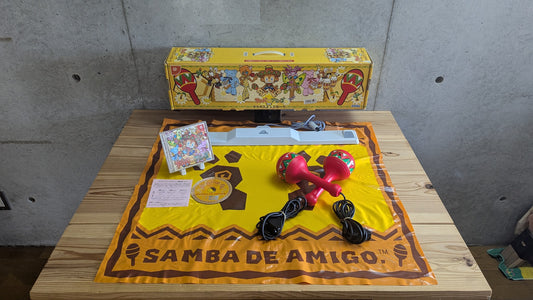 Sega Dreamcast Samba de Amigo Official Maracas Controller Bundle with Game, Sensor Bar & Floor Mat (CIB Boxed - Japan NTSC-J)