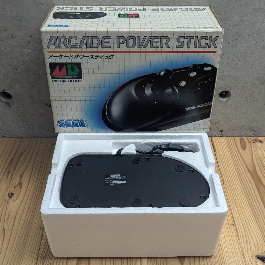 Sega Arcade Power Stick Controller resting inside original white EPS molded tray