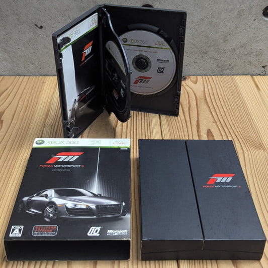 Xbox 360 Forza Motorsport 3 Limited Edition Japanese Box with Audi R8 Slipcase and Trifold Case