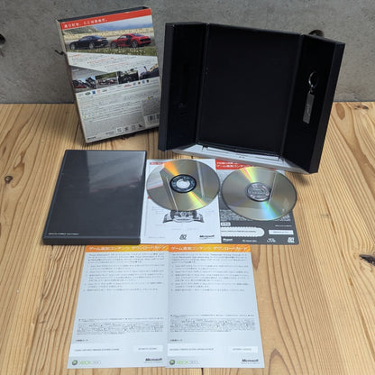 Forza Motorsport 3 Limited Edition Trifold Presentation Box showing Official Metal Keychain and 2 Clean Discs