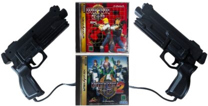 SEGA SATURN - Virtua COP Gun + Virtua Cop 1-2 game - Peripheral (JAPAN)