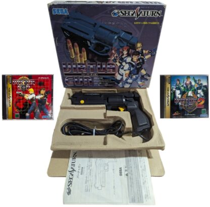 SEGA SATURN - HSS-152 Virtua COP Gun + Virtua Cop 1-2 game - Peripheral (JAPAN)